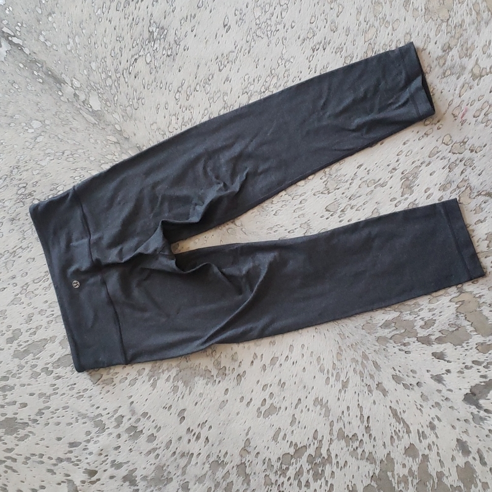 Lululemon Wunder Under Crop Leggings Sz4 Gray
